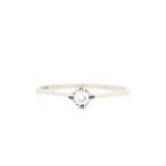 Enstens diamant ring i gult gull 14 k
