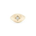 Ring i gult gull 14 k med diamant