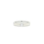 Alliansering med diamant i hvitt gull 14k
