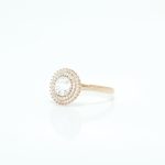 Ring i gult gull 14 k med stener