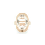 Ring i gult gull 14 k med blank sten