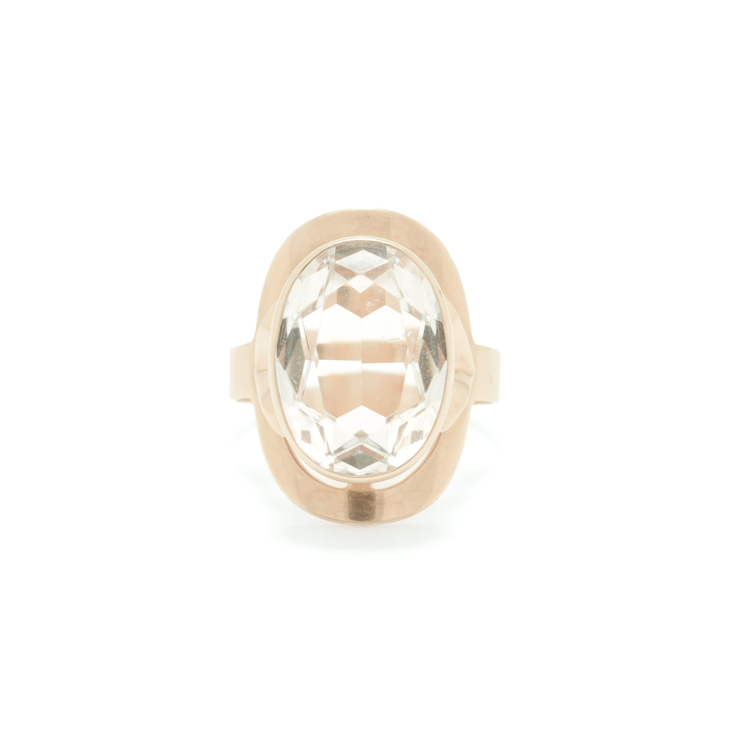 10.08.2026-011 Ring i gult gull 14 k med blank sten - Bilde 1