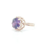 Ring i gult gull 14 k(585) med ametyst