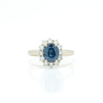 Ring i gult gull 18 k(750)med Diamant og Safir - Bilde 2