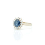 Ring i gult gull 18 k(750)med Diamant og Safir