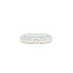 Ring i gult/hvitt gull med Diamant