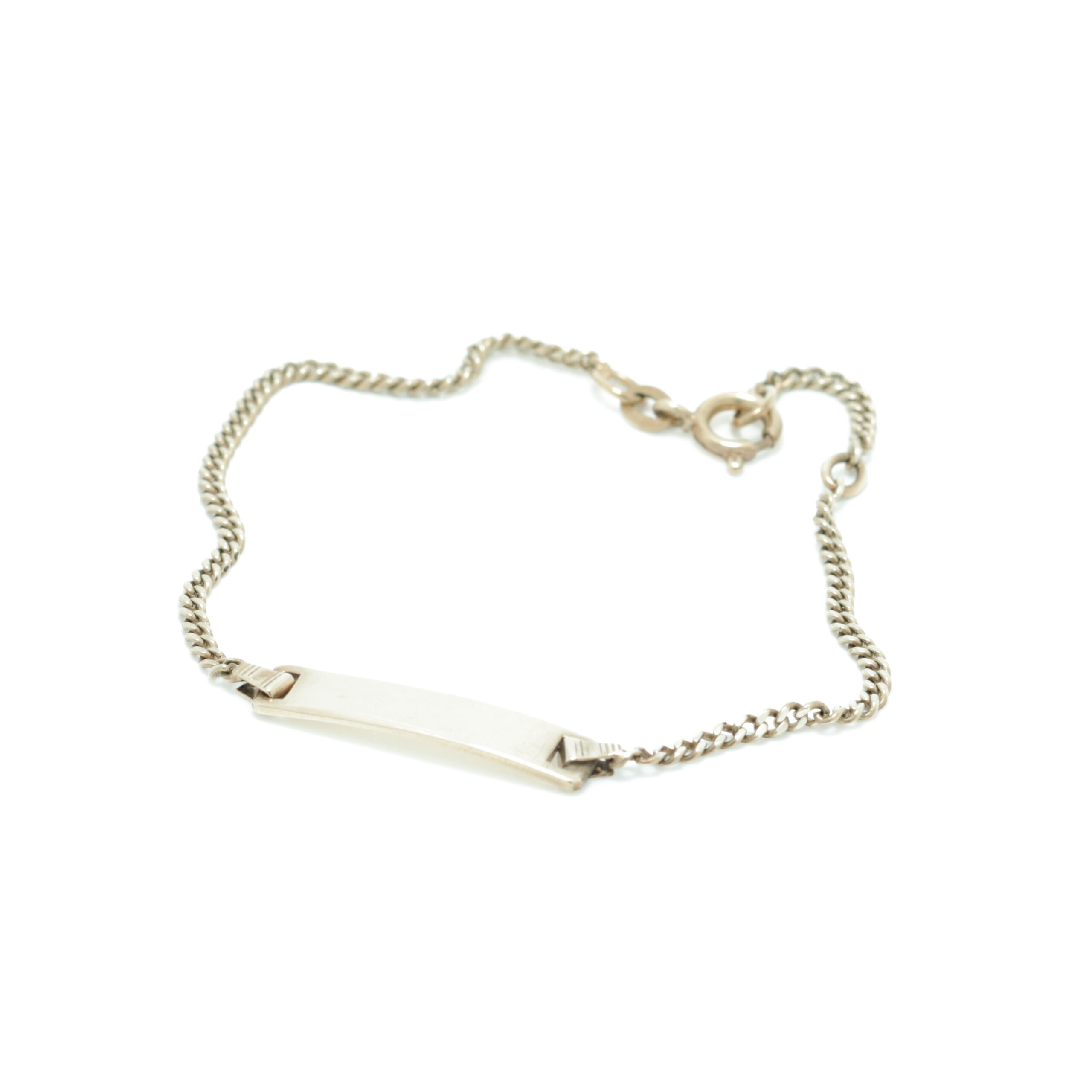 10.08.2026-100 Armbånd gult gull 14 k med navneplate - Bilde 1