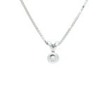 Anheng i hvitt gull 14 k med diamant