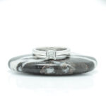 En stens diamantring i hvitt gull 14 k