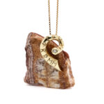Anheng i gult gull 14 k med diamant