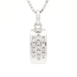 Anheng i hvitt gull 14 k med diamanter