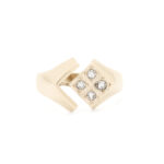 Ring i gult gull 14 k med 4 diamanter