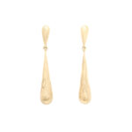 Lange dråpeformede dobber i gult gull 14 k