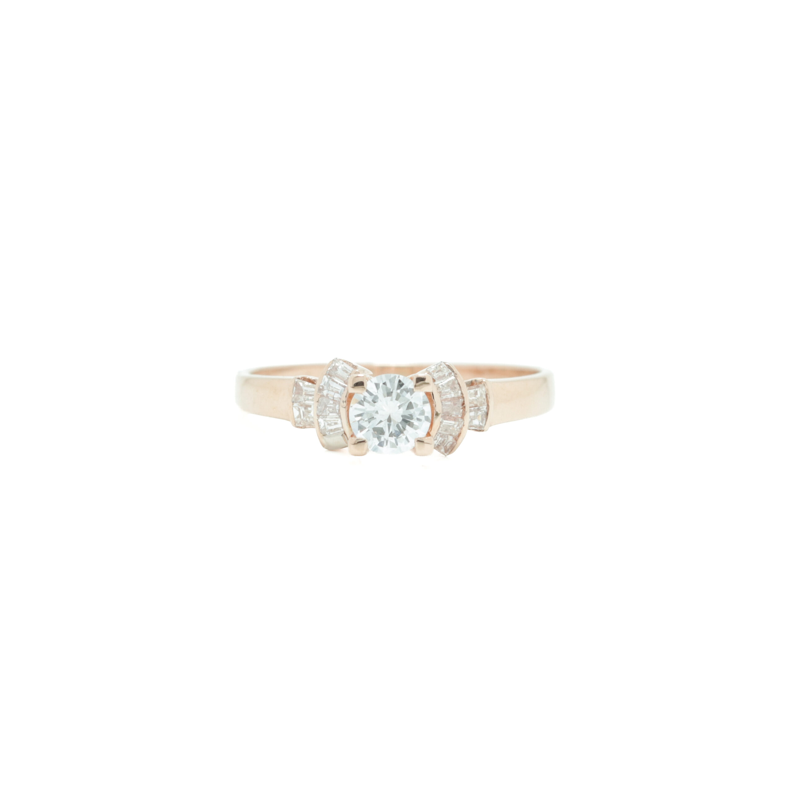 19.08.2026-35 Ring i gult gull 18 k med diamant - Bilde 1