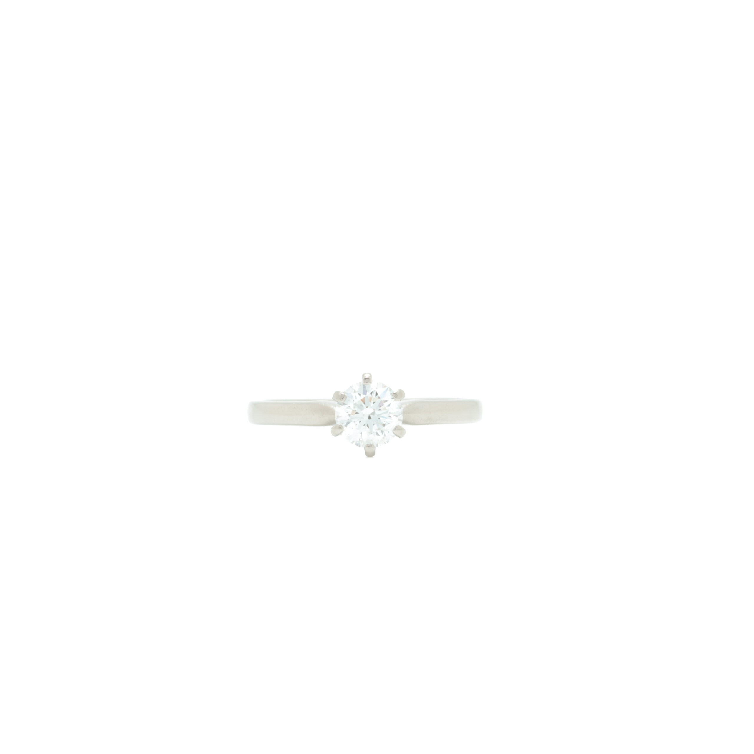 31.08.2026-22 Enstens diamantring i hvitt gull 14 k - Bilde 1