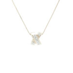 Anheng i hvitt/gult Gull 14 K med 6 diamanter